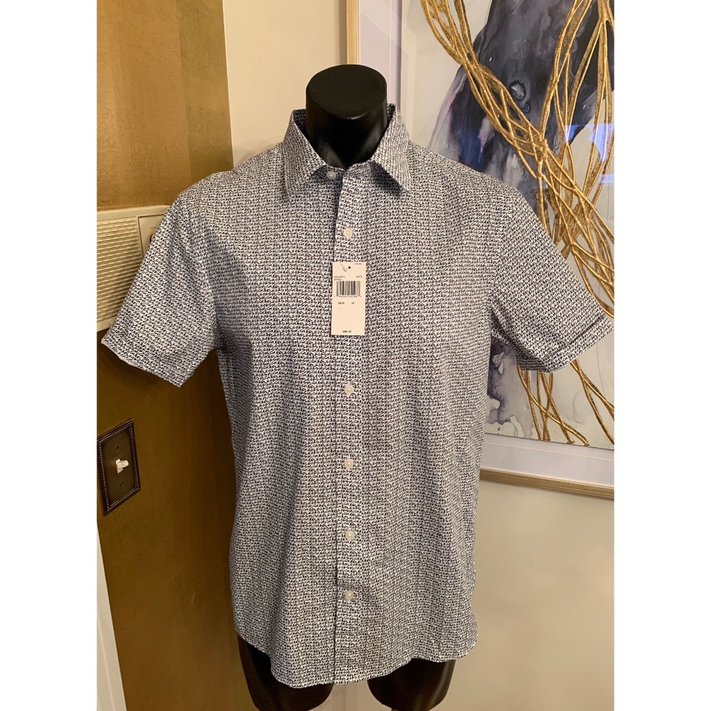 NWT Men's Michael Kors Short Sleeve Button Down